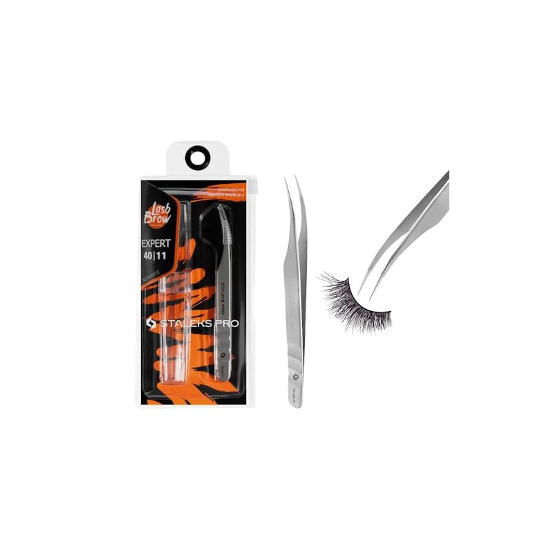STALEKS PRO Professional False Eyelash Extension Tweezers Stainless Steel Expert