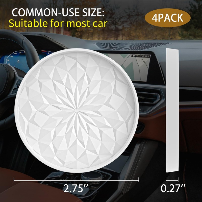ME.FAN Car Cup Coaster [4 Pack] Silicone Car Coasters/Cup Mats