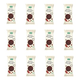 Byodo Schoko-Disk Zartbitter 65g, 12er Pack - Knusprige Vollkornreis-Scheiben, Bio-Qualität, Glutenfrei & Vegan, Perfekt für Liebhaber dunkler Schokolade