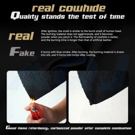 AQJ 15" Steering Wheel Cover Genuine Leather for Chevy Silverado 1500 2500 HD Black