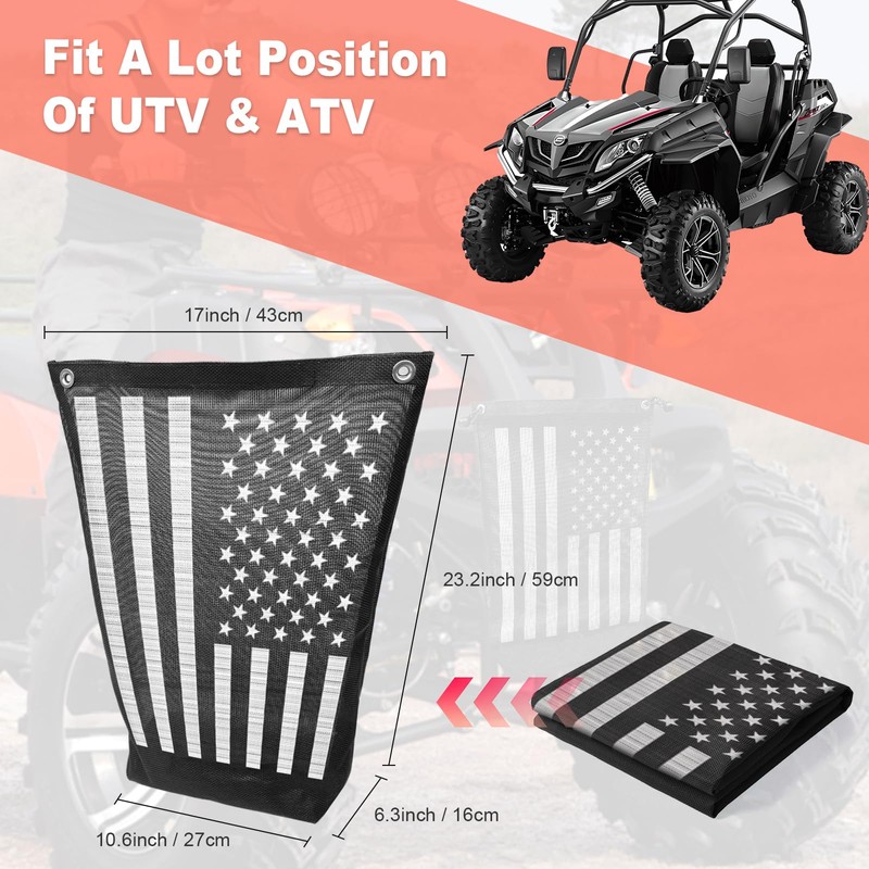 Dawnjaccee UTV/ATV Trash Bag, PVC Mesh Storage Sack Compatible with