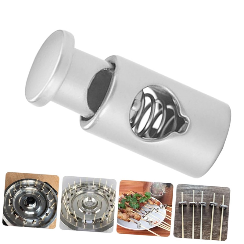 KONTONTY 10Pcs BBQ Skewers Clips Nonskid Buckles for Securely Fixing