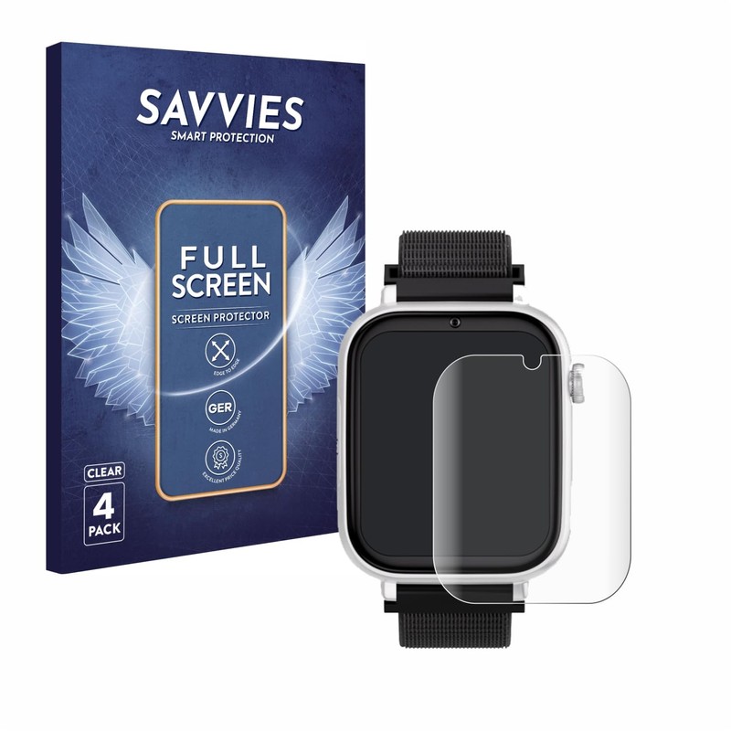 Savvies Pack of 4 Full Screen Protectors for SaveFamily SaveWatch