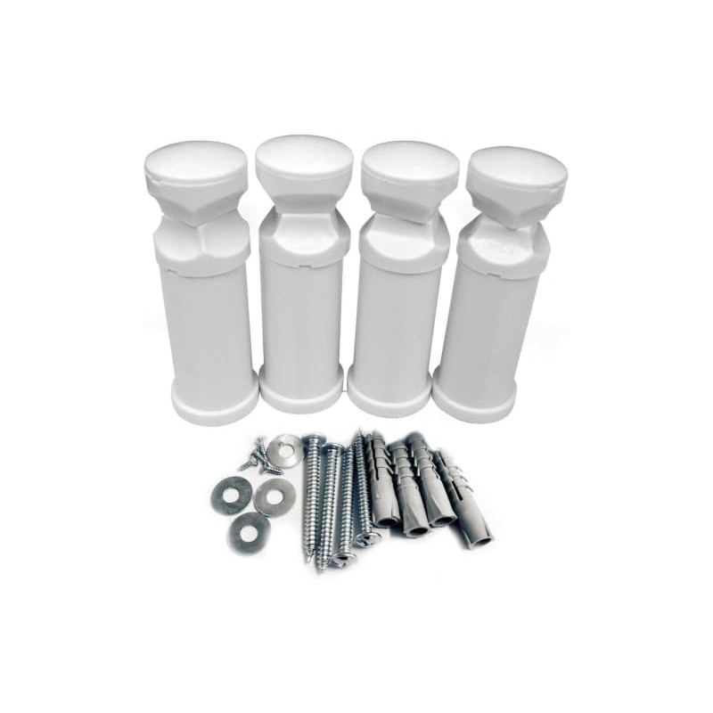 Set of Universal Brackets for Heated Towel Rail Radiator (White)