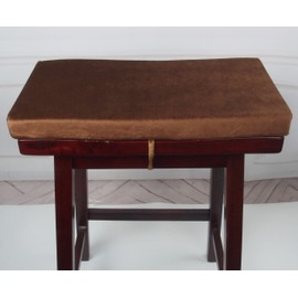 Augld 2 Pack Rectangle Vanity Stool Cushion Washable Non-Slip Makeup Stool with Ties 11.8"x15.7" Coffee