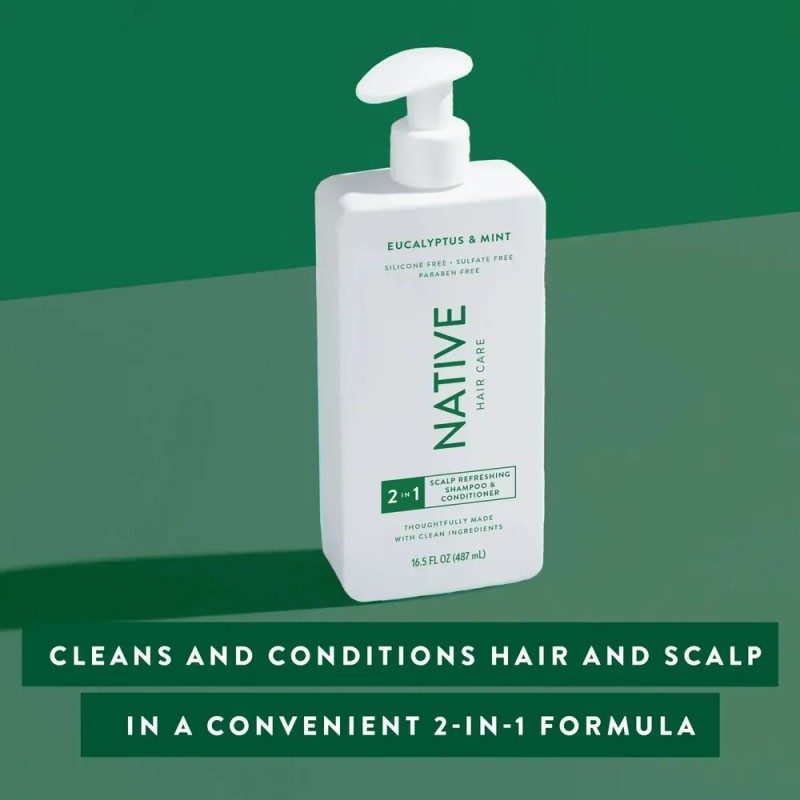 Shampoo Native Hair Vegano de Eucalyptus y Mint en Dosificador