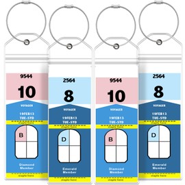 GreatShield 4 Pack Cruise Luggage Tag Holder with Zip Seal & Steel Loops, Weather Resistant PVC Pouch for Royal Caribbean and Celebrity Cruise Line
