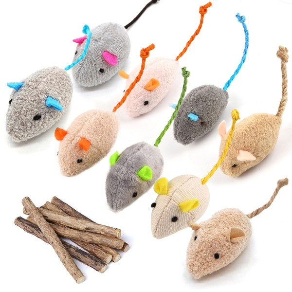 MarverFace Catnip Mouse Toys, 9 PCS Cat Toy Mouse and