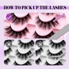 False Eyelashes Natural 3D Effect Wispy Russian Strip Lashes 10