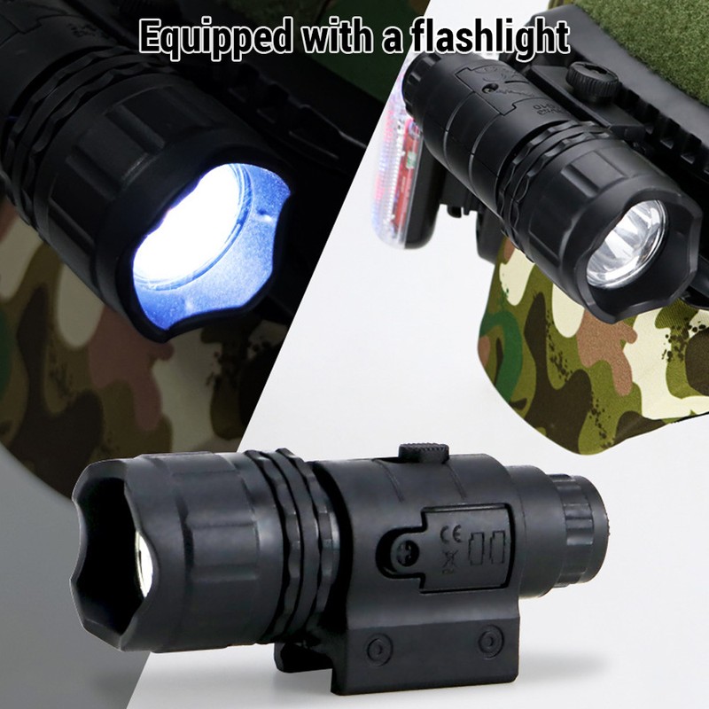 Airsoft Paintball Fast Helmet with Flashlight Telescope Strobe Light for