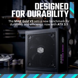 Cooler Master MWE Gold 850 V3 ATX 3.1 Full Modular PSU, 850W, 80+ Gold Efficiency, 90° 12VHPWR|600W PCIe 5.1, Japanese Capacitors, Zero-RPM Mode, Hexagonal Fan Cover, 10-Year