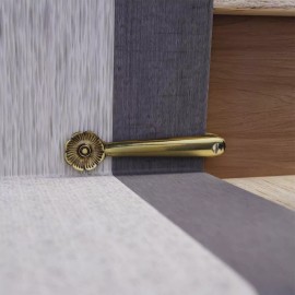 Renovators Supply Manufacturing Stair Carpet Runner Holder Clips Floral Design Solid Cast Brass PVD Finish 5" L