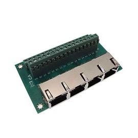 1x4 4CH RJ45 Ethernet Connector Breakout Board w/LED Spring Screw Terminals