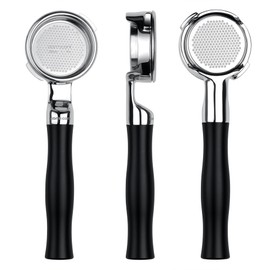 Normcore 58mm Flat Naked Bottomless Portafilter with 18g Basket, Bottomless Portafilter with Black Anodized Aluminum Fits Gaggia Classic Machines