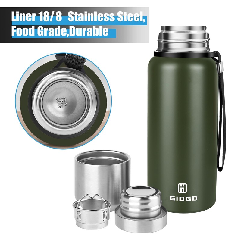 Insulated vacuum Thermo Bottle 500ml/16.9oz with cup Stainless steel coffee