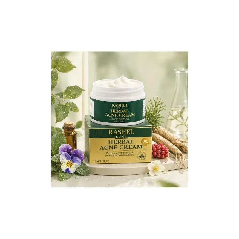 Crema Herbal Tratamiento Acné, Control Grasa, Minimiza Poros