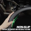 LKWLIKEI Nappa Premium Leather car Steering Wheel Cover, Non-Slip, Breathable,