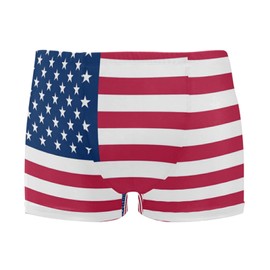 Dallonan Men Beach Swim Brief Bikini American Flag Men's Square Leg Swim Briefs Large