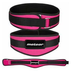 MUSCLE GYM Meteor Women's Weight Lifting Belt – Neoprene Back Support for Strength Training, Squats & Deadlifts – Adjustable Self Locking Lumbar Support Belt for Women (Pink, M)