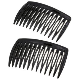 Camila Paris CP2953 French Hair Side Combs, Set of 2 Small, Black, Flexible Durable Hair Combs, Strong Hold Hair Clips for Women, No Slip Styling Girls Hair Accessories, Made in France