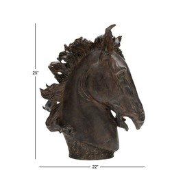 Deco 79 Poly-Stone Horse Head, 25 by 22-Inch