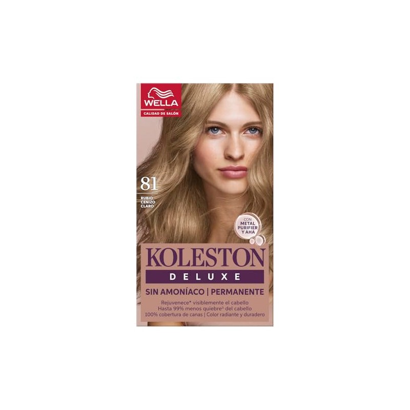 Koleston Deluxe Tinte Permanente Sin Amoniaco 81 Rubio Cenizo Claro