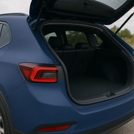 RockRose 3D Matte Navy Blue Carbon Fiber Vinyl Wrap – Self-Adhesive, Anti-Wrinkle & Air Release | DIY Automotive Film for Cars, Bikes, and More (5FT x 5FT)