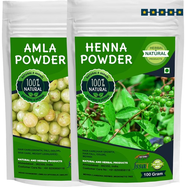 Henna Amla Powder for Hair Care Combo - 100Gram (Pack