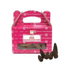 ETHNICITI Satya Genuine Nag Champa Backflow Incense Cones - 24 Cones 1 Pack (Rose)