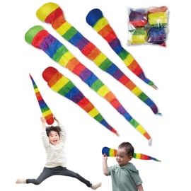 Rainbow Toss 4-Piece Set Throwing Flying Toy Balls Educational Toy Fun Fluttering Flying Fabric Camp Outings Outdoor Park Vivid Colors