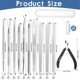 10 Stück Eingewachsene Zehennägel Set, Edelstahl Pediküre Set, Profi Fußpflege Set, Pediküre Set Fußpflege mit 1 Stück Hawkbill-Zange und 10 Stück Zehennagel Korrektur für Hand Füße
