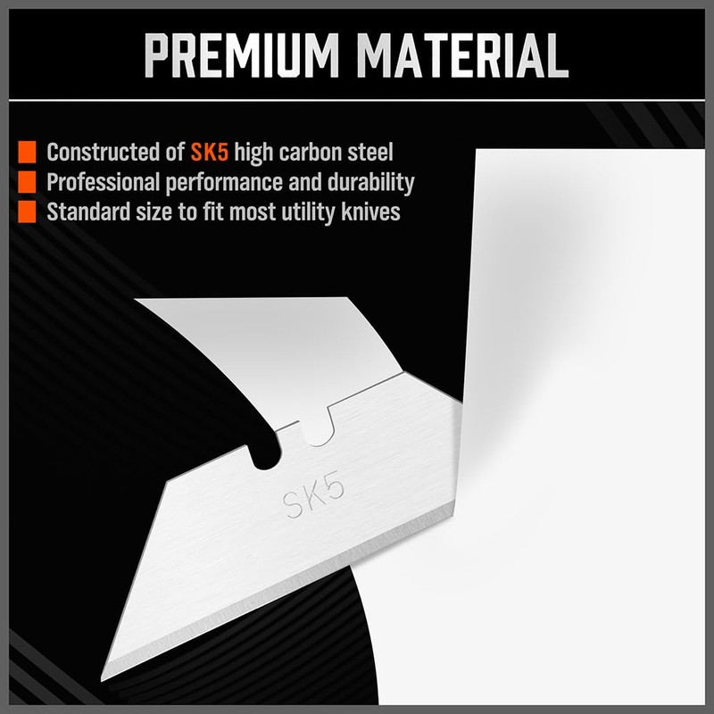 HORUSDY Pack Of 100 Utility Knife Blades, Box Cutter Blades