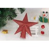 YYCRAFT 4 Inch Glitter Star Tree Topper Christmas Decoration-2 Pack,Red