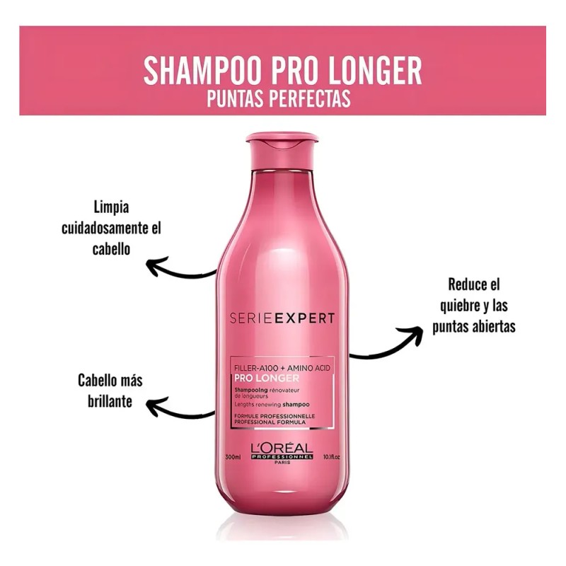 Shampoo Renovador Para Cabello Más Largo Pro Longe 300ml