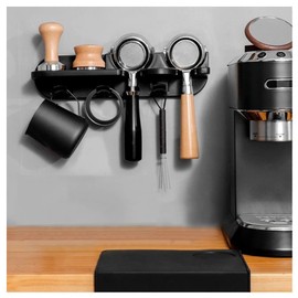 Primst Coffee Portafilter Wall Mount Rack, Space Saving Floating Wall Shelves Coffee Station Organizer, Espresso Tools Coffee Portafilter Holder for Bar, Home, Office (51mm)