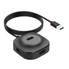 YACSEJAO Multi-Port USB Extender Splitter mit Kabel,4 Port USB 3,0 Hub für Maus,Tastatur,U Disk, Laptop,PC (1m/3,28ft)