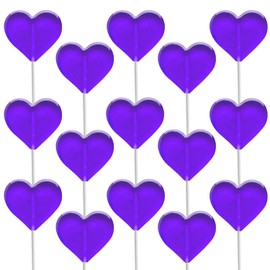 Fruidles 30 Lollipops, Grape Lollipops Mini Heart Shaped Flavored Delicious Lollipop, Individually Wrapped, 5g Lollipop