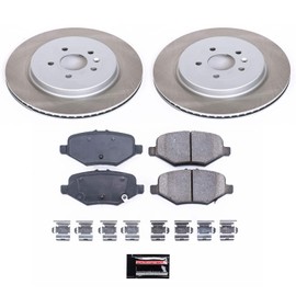 Power Stop SC6376 Rear Brake Kit With Semi-Coated Brake Rotors and Ceramic Brake Pads & Hardware