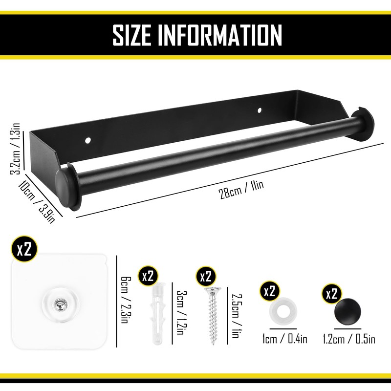 Kitchen Roll Holder, No Drilling, Stainless Steel Roll Holder, Kitchen