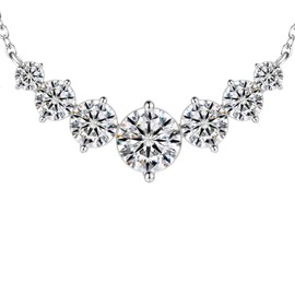 Rusiko 5.0 CT Moissanite Necklace for Women, 5.0 Carat Moissanite Necklace, Birthday Gift for Wife, Anniversary Present for Wife Women, Jewelry Gift for Girlfriend Mom