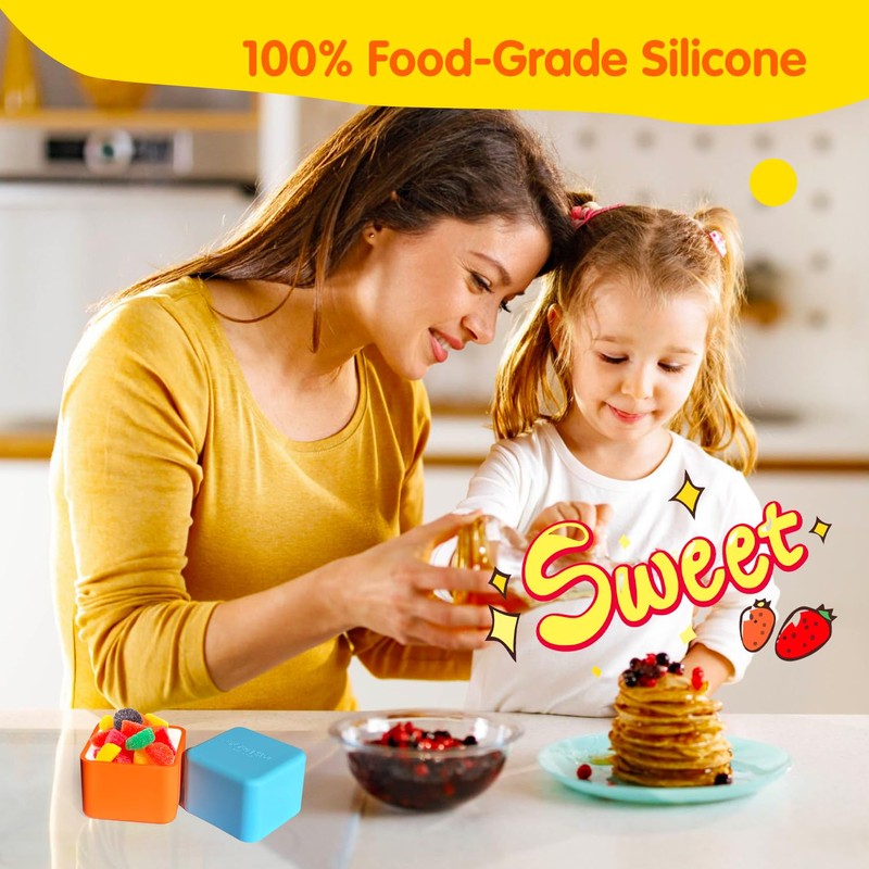 IELEK Silicone Lunch Box Dividers Square Bento Box Kit Accessories