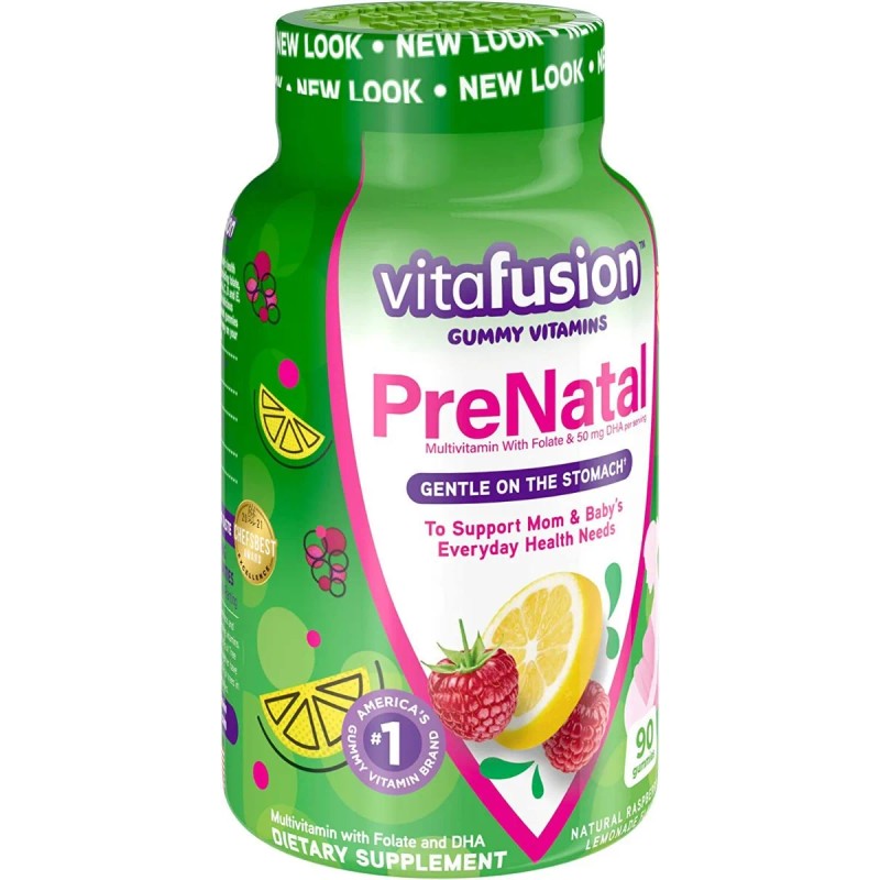 90 Gomitas Vitaminas Prenatales Acido Fólico + 50mg Dha Mult