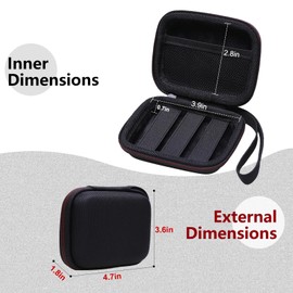 LTGEM Hard Travel Case for KardiaMobile Card Personal EKG Monitor - Protective Carrying Case Bag(Case Only, Black+Black)