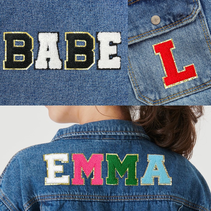 Iron On Chenille Letter Patch 2.5 Inch A-Z Alphabet Varsity