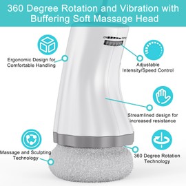 ZhanHao Cellulite Massage Tool，Body Sculpting Machine，Adjustable Cellulite Massager Electric Fat Remover with 5 Massage Pads for Belly Waist Butt Arms Legs Stomach Fat - Gift for Women & Men