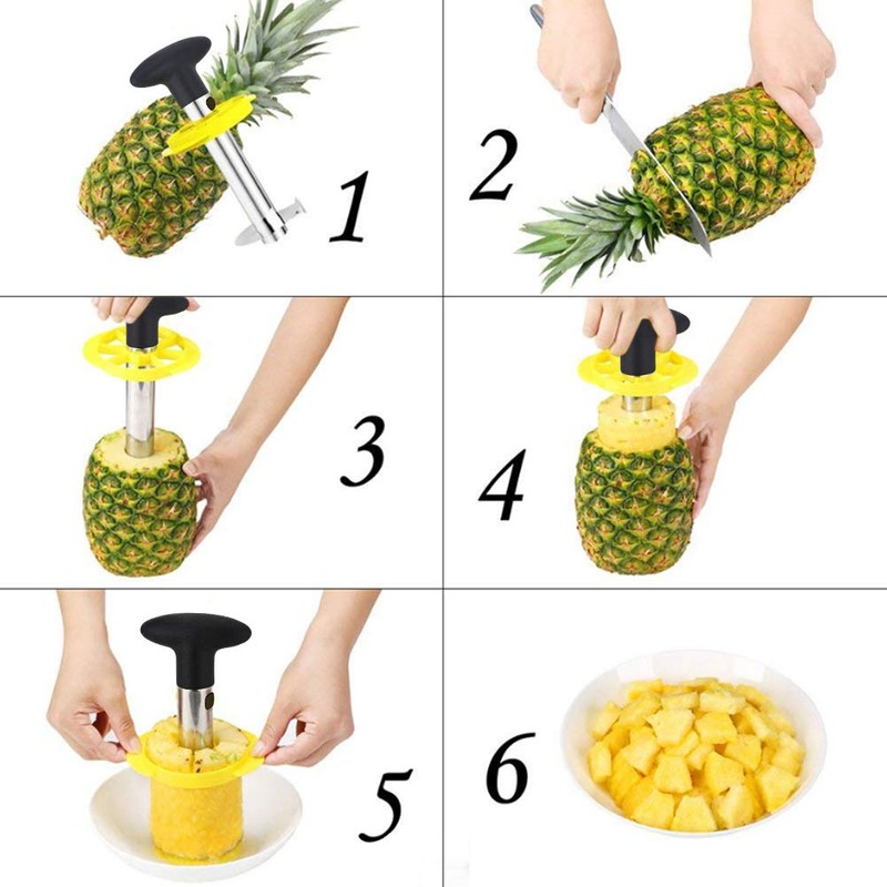 Pineapple Cutter Slicer and Corer: [3-in-1] Stainless Steel Pineapple Cutter