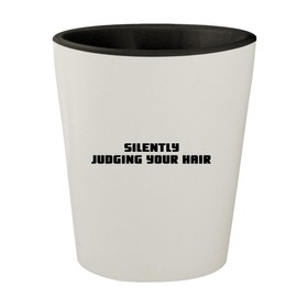 Molandra Products Silently Judging Your Hair - White Outer & Black Inner Ceramic 1.5oz Shot Glass