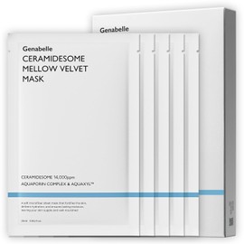 Genabelle Mascarilla De Terciopelo Suave Con Ceramidas: Mascarilla Facial Hidratante Y Calmante Con Ceramidas, Fórmula Vegana Para Piel Sensible, Hidratante Coreana Para Piel Seca Y Dañada, 5 Unidades