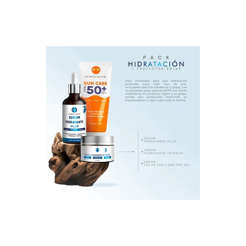 Kit Pureza Natur Protector Solar Pack Hidratante Serums