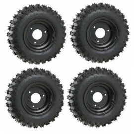 Unbranded 4pc 6" inch 4.10-6 Tire 3 Lug Rim Wheel 4.10x6 410-6 for Mower Go Kart Quad ATV